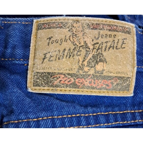 Vintage 90s High-Waist Denim Shorts By No Excuses  Size 9/10 100% Cotton Indigo - Picture 2 of 11